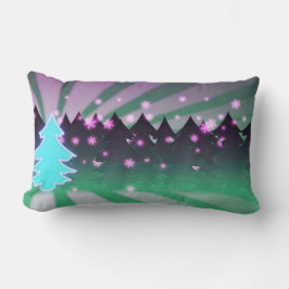 Weihnachtsbaumen Schatten von Grün Lendenkissen