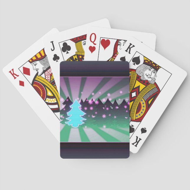 Weihnachtsbaumen Schatten von Grün Spielkarten (Rückseite)