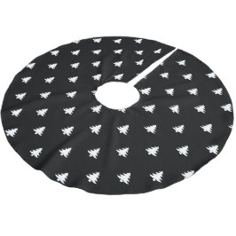 Weihnachtsbaumen Schwarz-weißes Muster niedlich mo Polyester Weihnachtsbaumdecke
