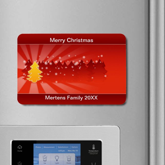 Weihnachtsbaumen Shades Yellow Red Holiday Flexibl Magnet (Christmas Trees Shades Yellow Red Holiday Flexible Magnet)