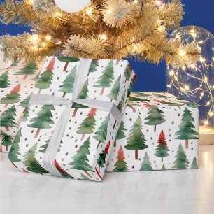 Weihnachtsbaumen Sterne Rotes Grün Weihnachten Geschenkpapier