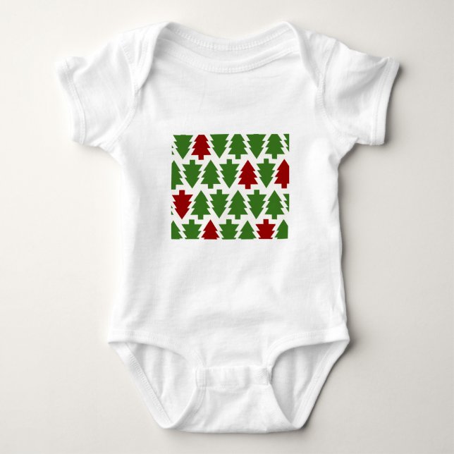 Weihnachtsbaumen Urlaubsmuster Baby Strampler (Vorderseite)