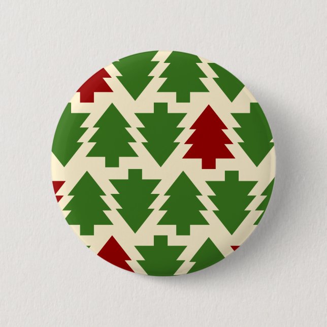 Weihnachtsbaumen Urlaubsmuster Button (Vorderseite)