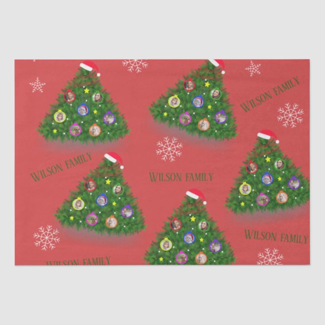 Weihnachtsbaumfamilie Seidenpapier (Vorderseite)