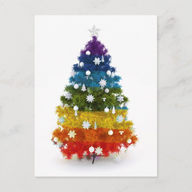 Weihnachtsbaumfarben fröhlich feiertagspostkarte (Vorderseite)