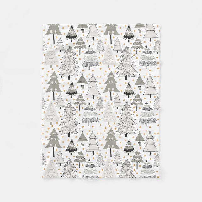 WeihnachtsBaumfarm, Goldpunktakzente Fleecedecke (Vorderseite)