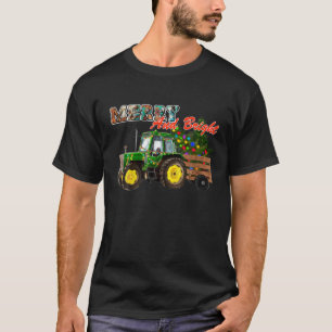 Weihnachtsbaumfarm Green Traktor fröhlich und hell T-Shirt