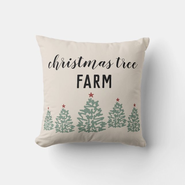 Weihnachtsbaumfarm Illustration Holiday Kissen (Vorderseite)