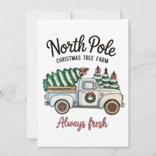Weihnachtsbaumfarm North Pole Fresh LKW Feiertagskarte