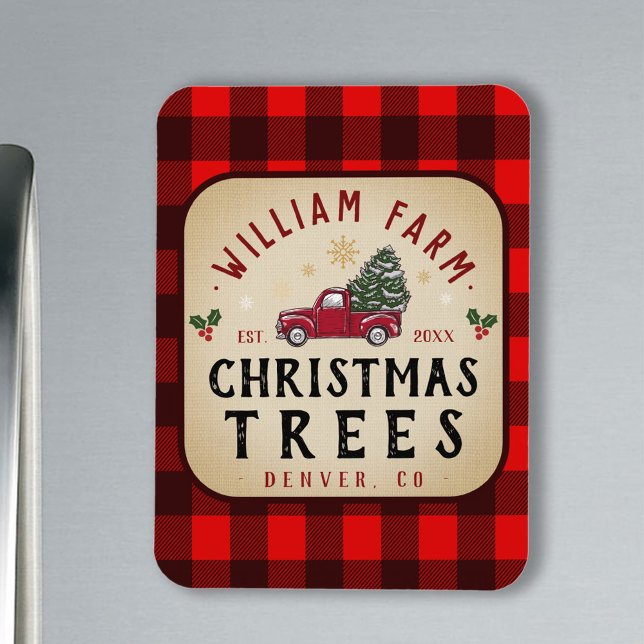 Weihnachtsbaumfarm Pine Trees Bauernstil Magnet (Von Creator hochgeladen)