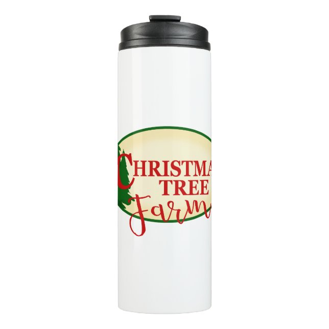 Weihnachtsbaumfarm Thermosbecher (Vorderseite)