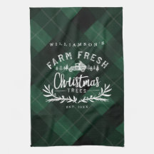 Weihnachtsbaumfarm Vintag Truck Green Kariert