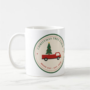 Weihnachtsbaumfarm Vintage-Roter-Lieferwagen-Kaffe Kaffeetasse