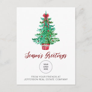 Weihnachtsbaumfirma Logogeschäft Vintage Feiertagspostkarte