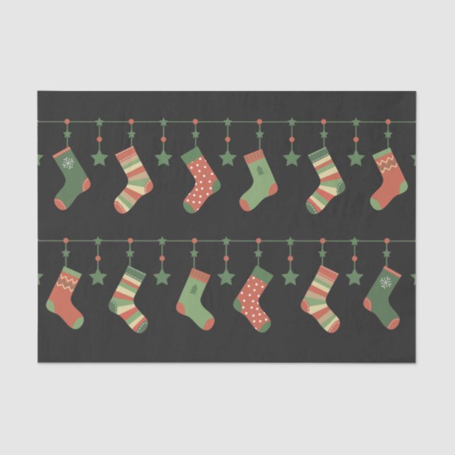 Weihnachtsbaumgarten Rot-Strumpf Seidenpapier (Vorderseite)