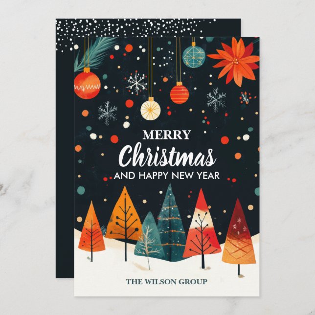 Weihnachtsbaumgeschäft Feiertagskarte (Vorne/Hinten)