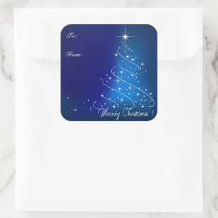 Weihnachtsbaumgeschenk-Aufkleber Quadratischer Aufkleber