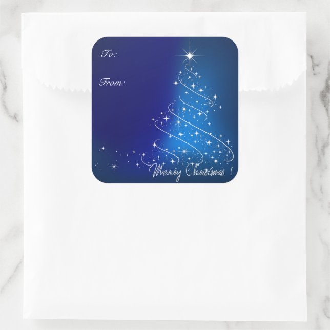 Weihnachtsbaumgeschenk-Aufkleber Quadratischer Aufkleber (Tasche)