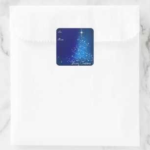 Weihnachtsbaumgeschenk-Aufkleber Quadratischer Aufkleber