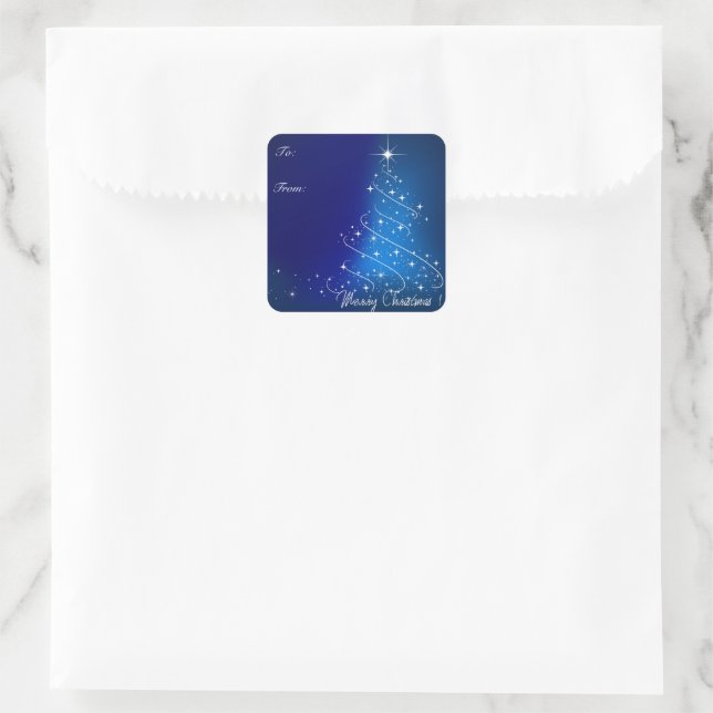 Weihnachtsbaumgeschenk-Aufkleber Quadratischer Aufkleber (Tasche)