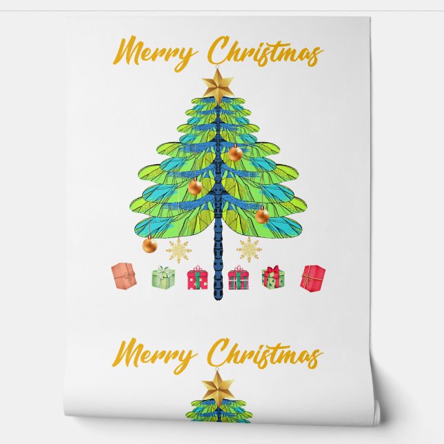 Weihnachtsbaumgeschenk für Dragonfly Tapete (Abrollen)