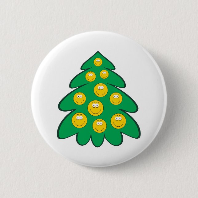 Weihnachtsbaumgesicht Button (Vorderseite)