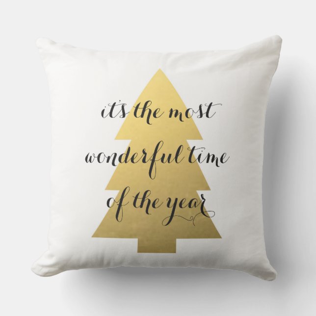 Weihnachtsbaumgold Imitat Kissen (Vorderseite)