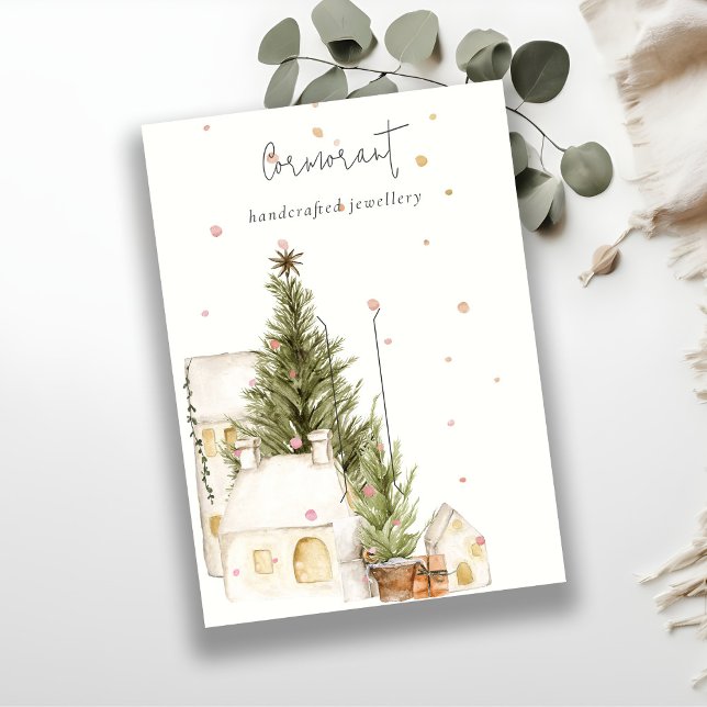 Weihnachtsbaumhäuser Snow Logo-Clip-Holder Visitenkarte (Von Creator hochgeladen)