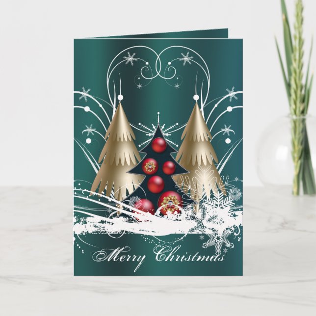Weihnachtsbaumkarte Feiertagskarte (Vorderseite)