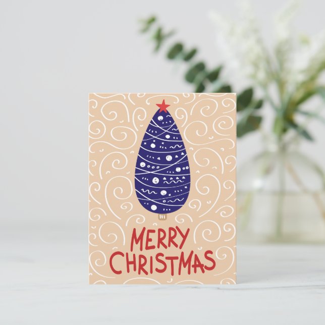 Weihnachtsbaumkarte Feiertagskarte (Stehend Vorderseite)