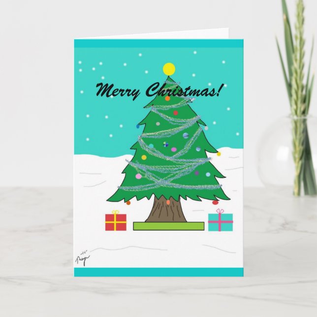 Weihnachtsbaumkarte Feiertagskarte (Vorderseite)