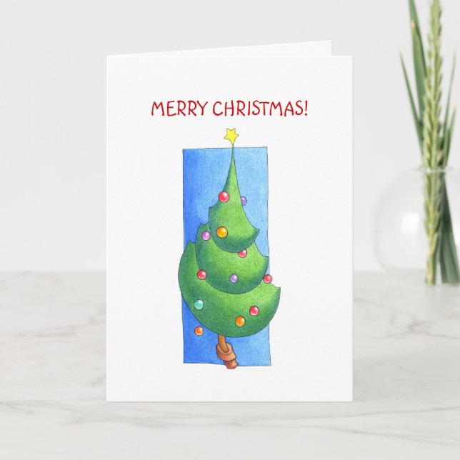 Weihnachtsbaumkarte Feiertagskarte (Vorderseite)