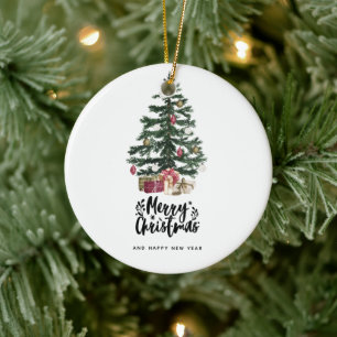 Weihnachtsbaumkarte Frohe Weihnachtsfeiertage Keramik Ornament