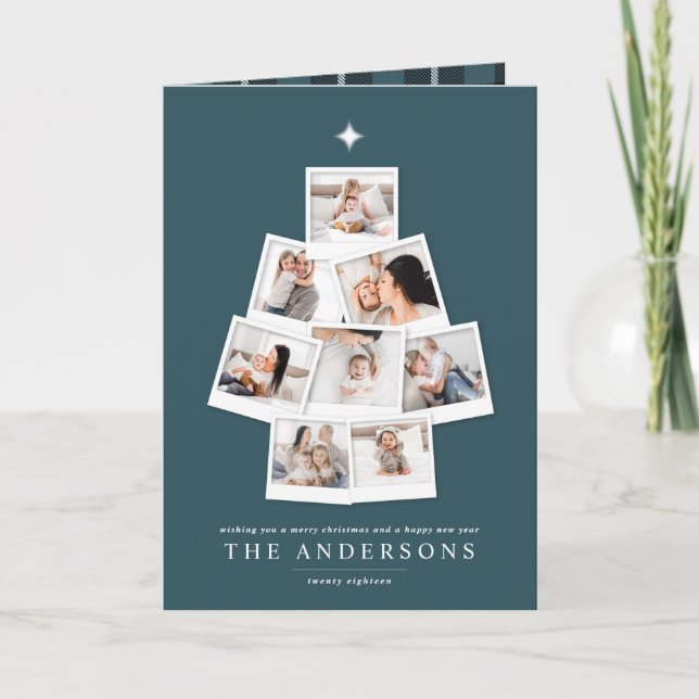 Weihnachtsbaumkarte für mehrere Fotos Karte (Vorderseite)