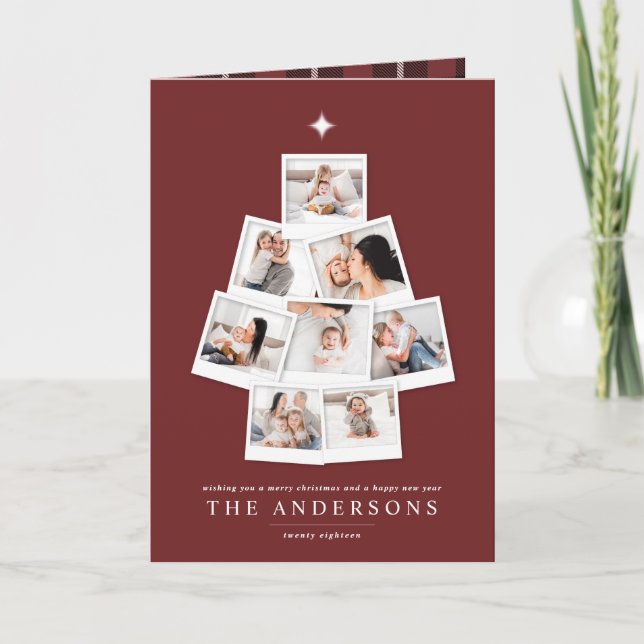 Weihnachtsbaumkarte für mehrere Fotos Karte (Vorderseite)