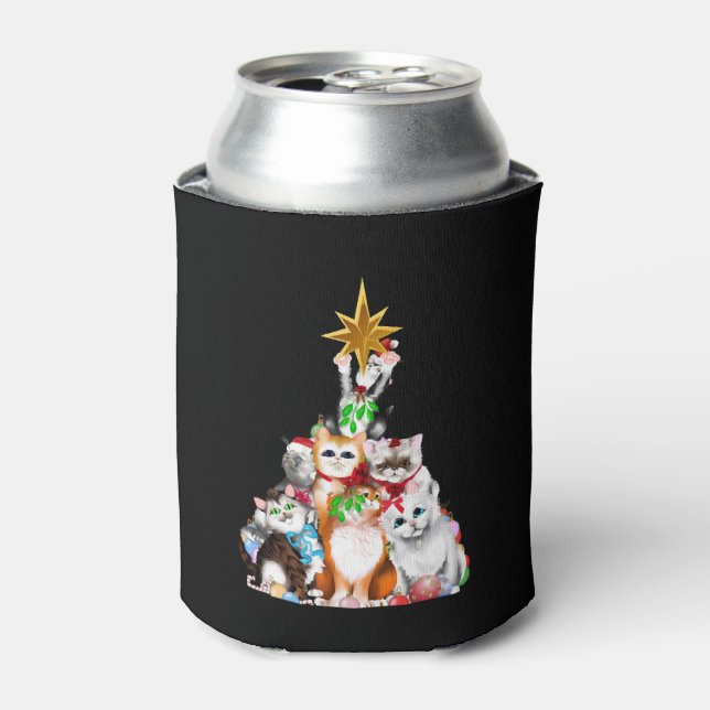 Weihnachtsbaumkatzen Dosenkühler (Kanne Vorderseite)