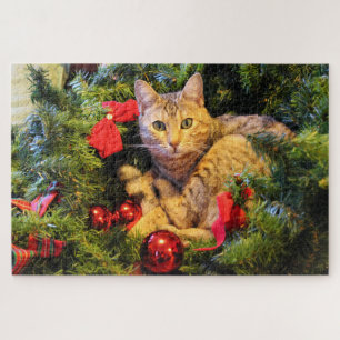 Weihnachtsbaumkatzenpuzzle Puzzle