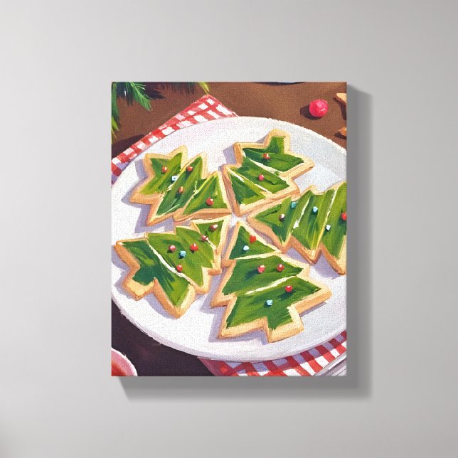 Weihnachtsbaumkekse Leinwanddruck (Vorderseite)