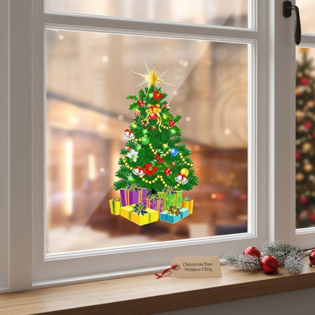 Weihnachtsbaumklammer Fensteraufkleber (Christmas Tree Window Cling)