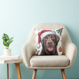 Weihnachtsbaumklopfen Schokolade Labrador Kissen