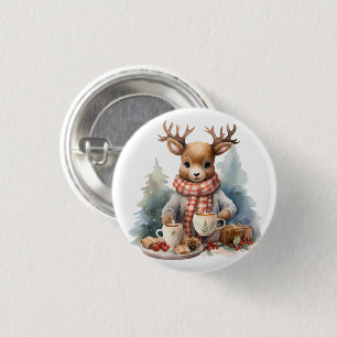 Weihnachtsbaumknopf für rustikales Vintages Design Button