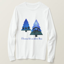 Weihnachtsbaumkrippe: Komm, lass uns an Ihn T-Shirt