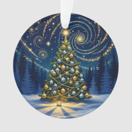 Weihnachtsbaumkugel 2025 – Winterliche Nachtbaum 2 Ornament