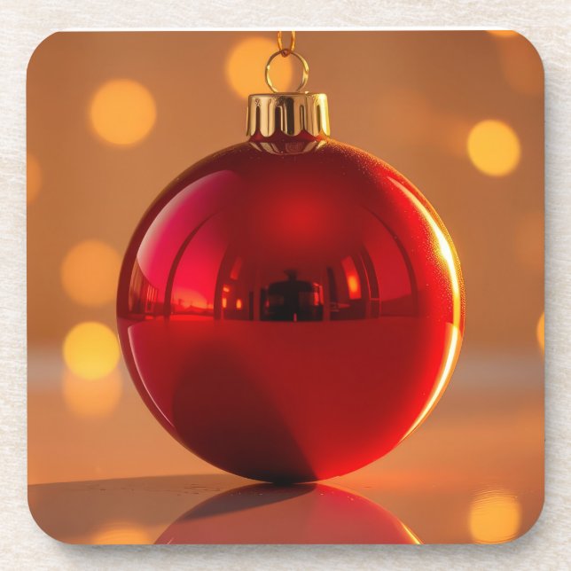 Weihnachtsbaumkugel-Dekoration Getränkeuntersetzer (Vorderseite)