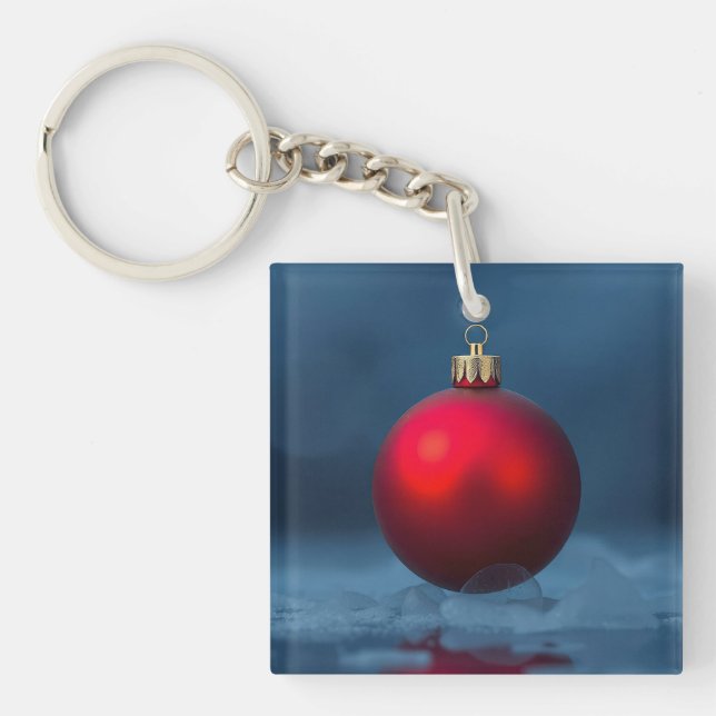 Weihnachtsbaumkugel-Dekoration Schlüsselanhänger (Vorderseite)