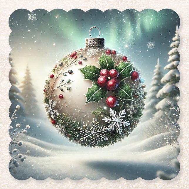 Weihnachtsbaumkugel-Untersetzer in verschiedenen F Untersetzer (Vorderseite)