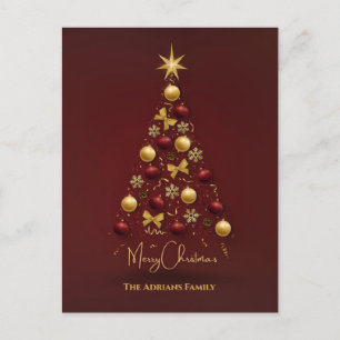 Weihnachtsbaumkugeln strahlen Lichter Feiertagspostkarte