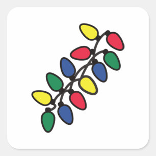 Weihnachtsbaumleuchten 50 quadratischer aufkleber