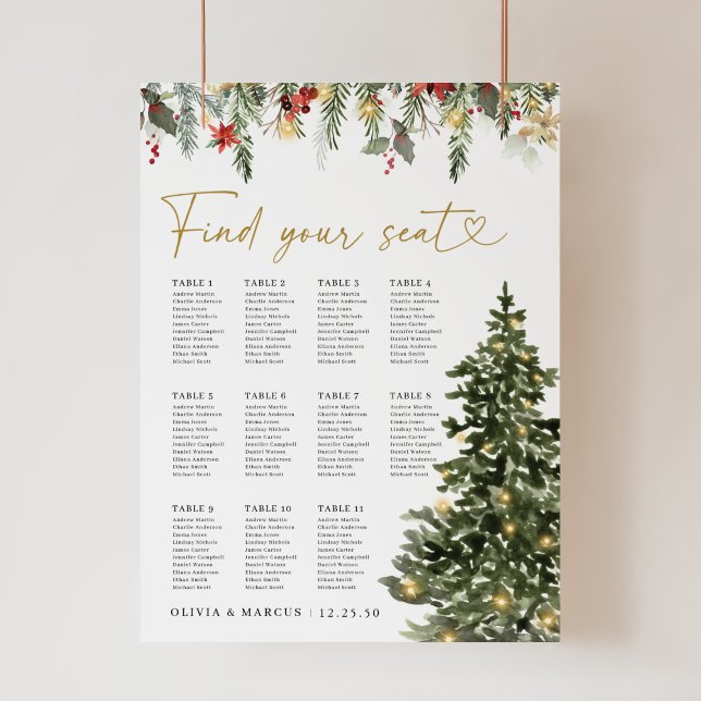 Weihnachtsbaumleuchten Hochzeitstich-Chart-Poster Poster (Von Creator hochgeladen)