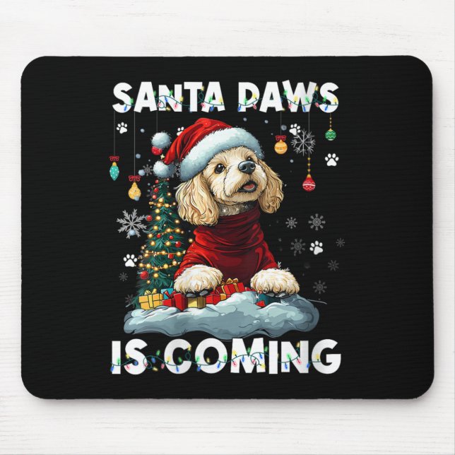 Weihnachtsbaumleuchten von Frauen in Poodle Mousepad (Vorne)
